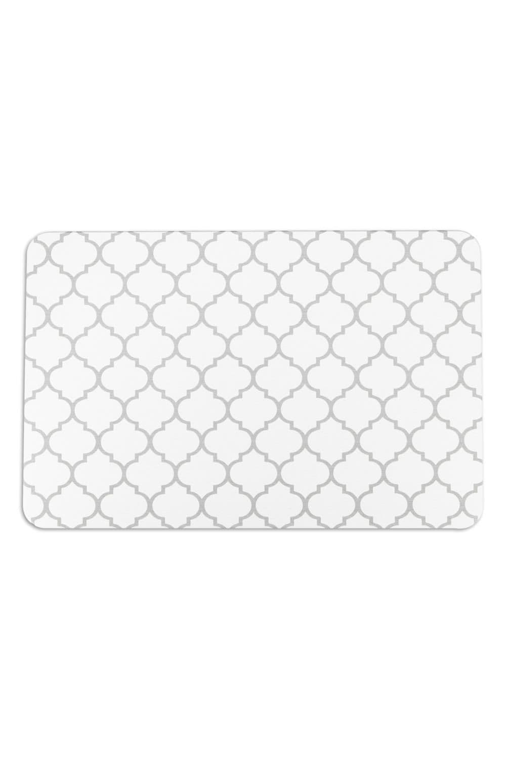 Grey Trellis Stone Non Slip Bath Mat
