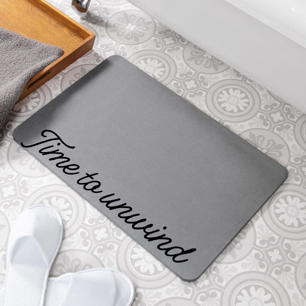 Time To Unwind Stone Non Slip Bath Mat