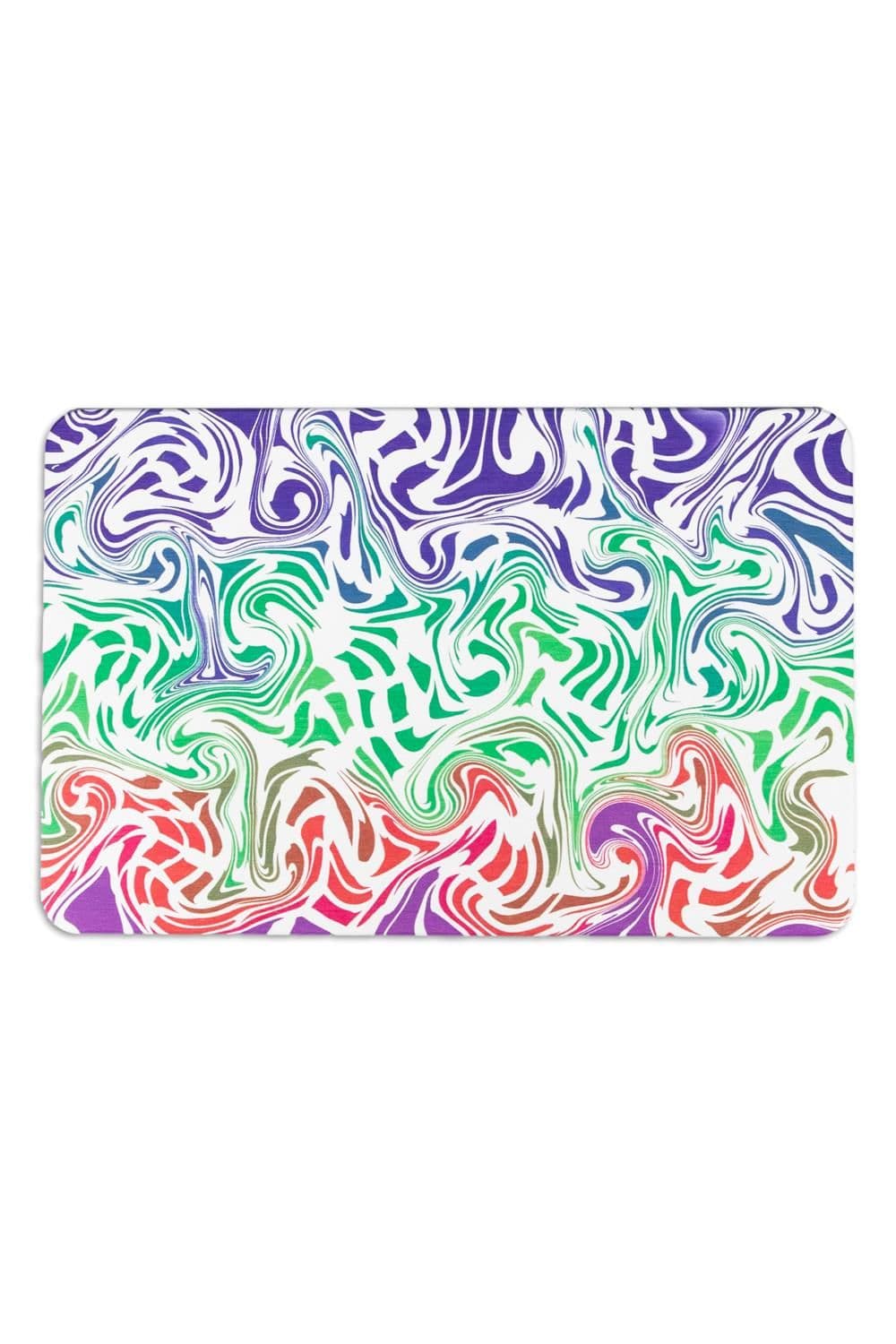Rainbow Swirls Stone Non Slip Bath Mat