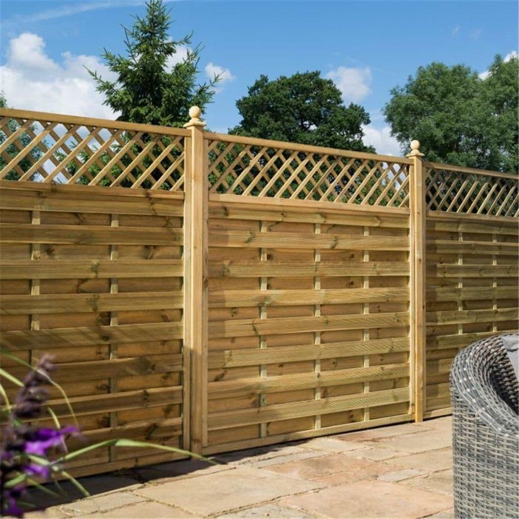 PACK 3 6 x 4 Pressure Treated Lattice Infill Flat Screen Panel