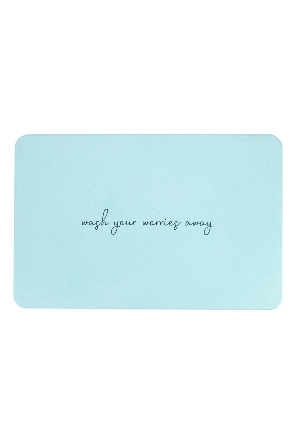 Wash Your Worries Away Aqua Stone Non Slip Bath Mat