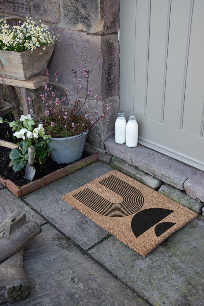Abstract Half Moons Design Doormat