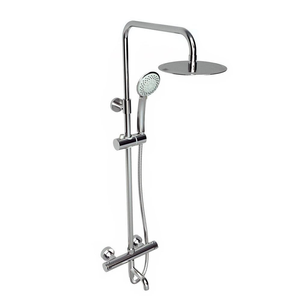 Chrome Shower Overhead Drencher Sliding Handset Bath Spout