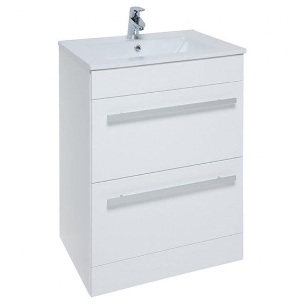 Bathroom 2 Drawer Standing Unit Basin 60cm Wide