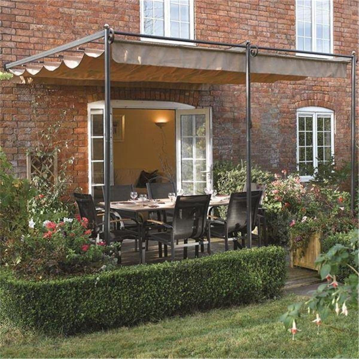 Gunmetal Wall Mounted Retractable Canopy