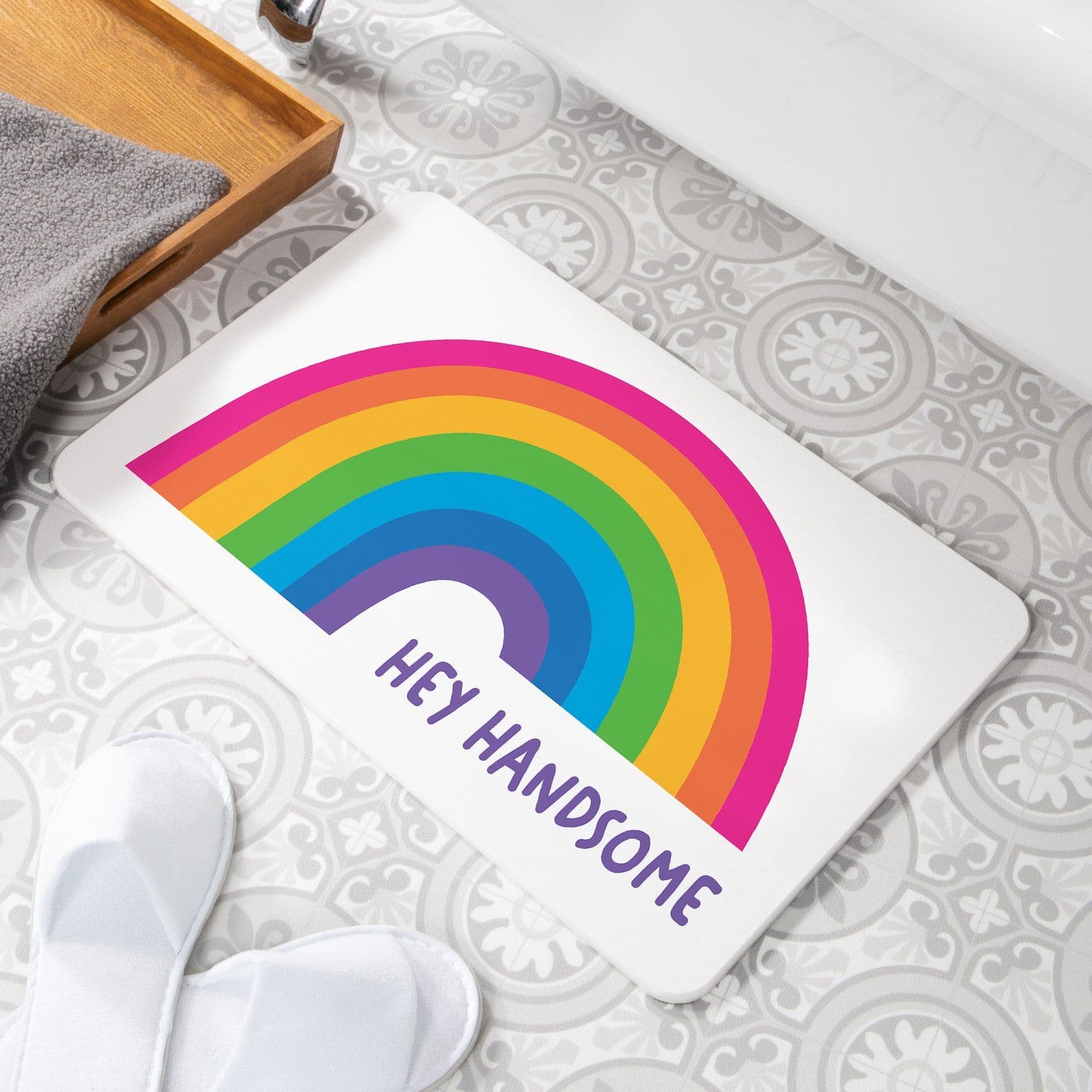 Hey Handsome Non Slip Stone Bath Mat
