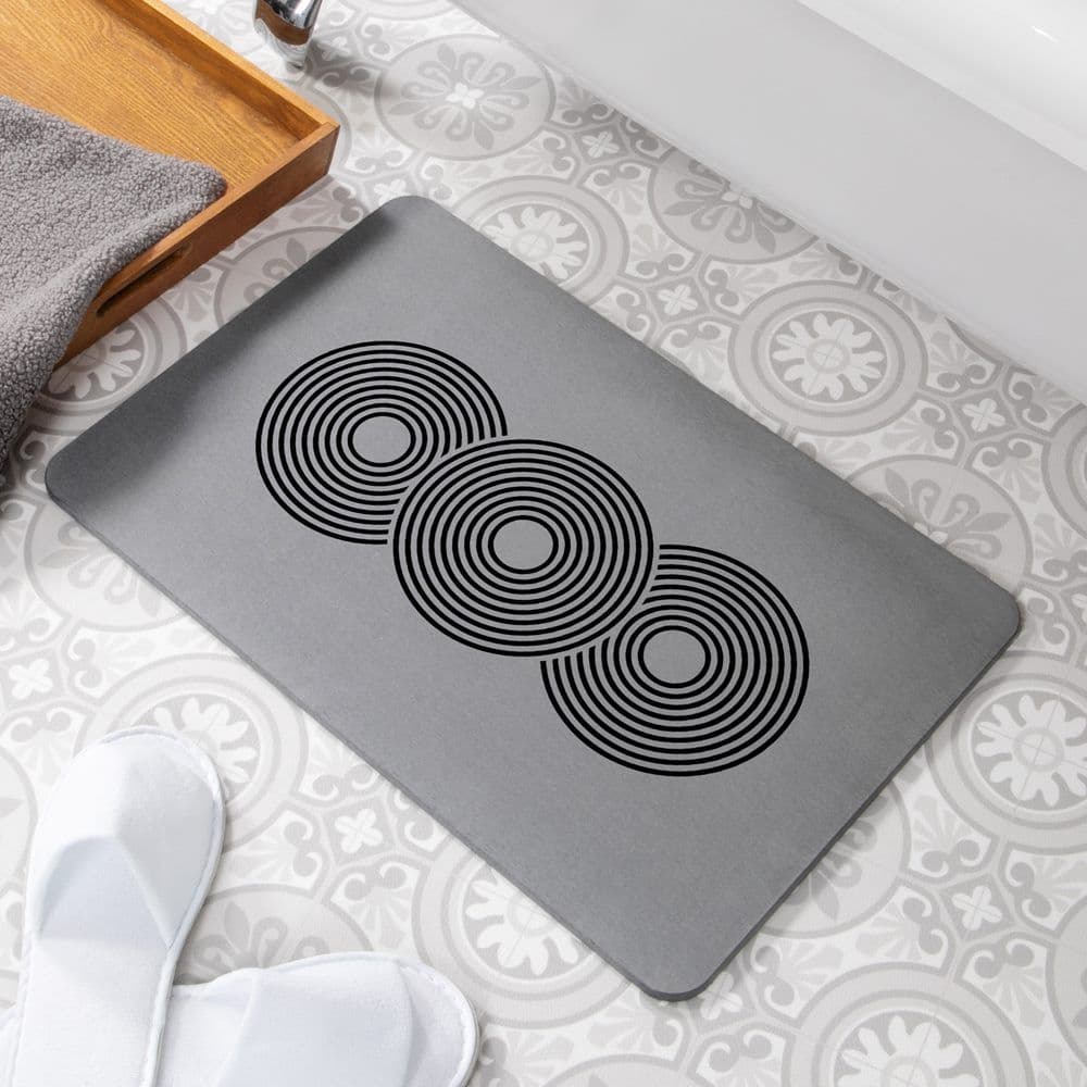 Zen Circles Stone Non Slip Bath Mat