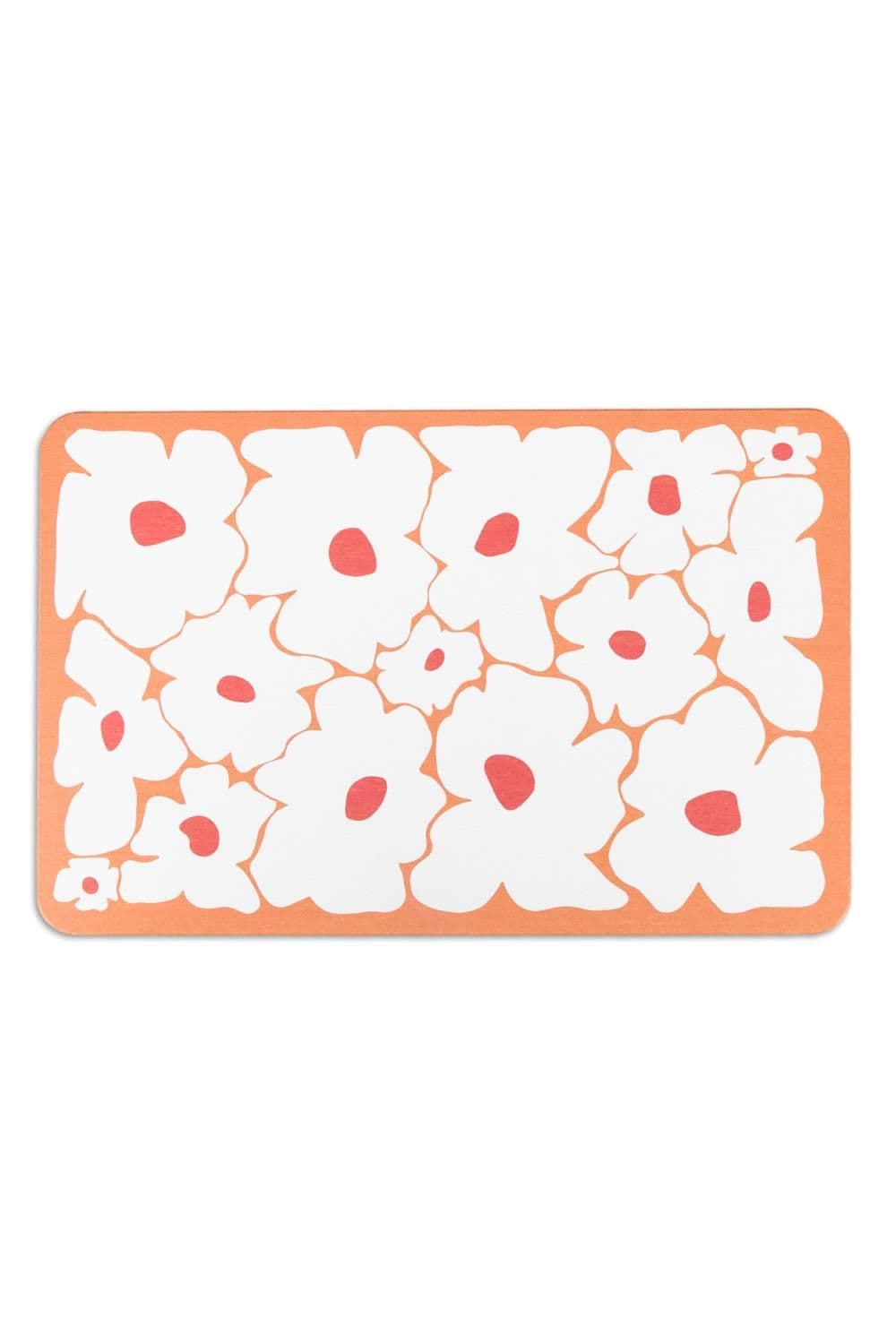 Orange Flowers Stone Non Slip Bath Mat