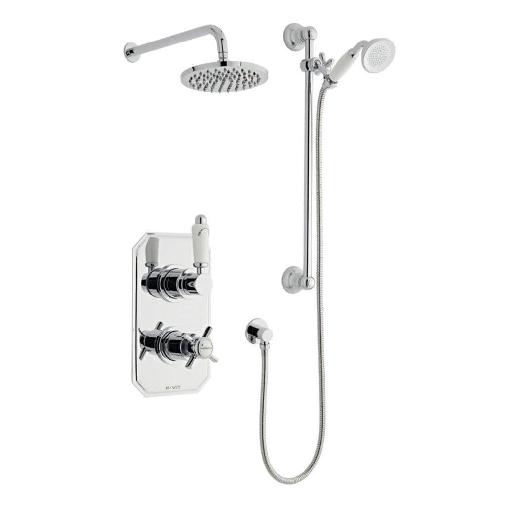 Chrome Mixer Shower Hung Slide Rail Kit Overhead Drencher