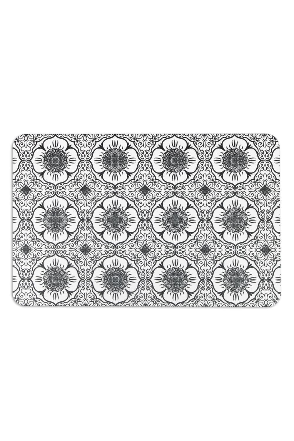 Flower Pattern Stone Non Slip Bath Mat