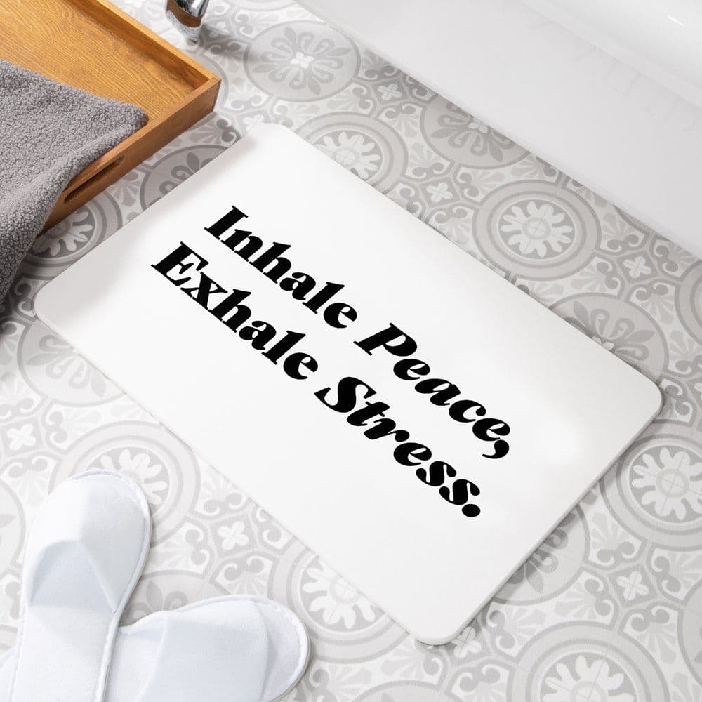 Inhale Peace Exhale Stress Non Slip Bath Mat