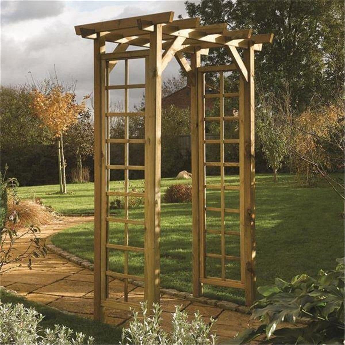 Pressure Treated Square Arch Open Trellis Sides