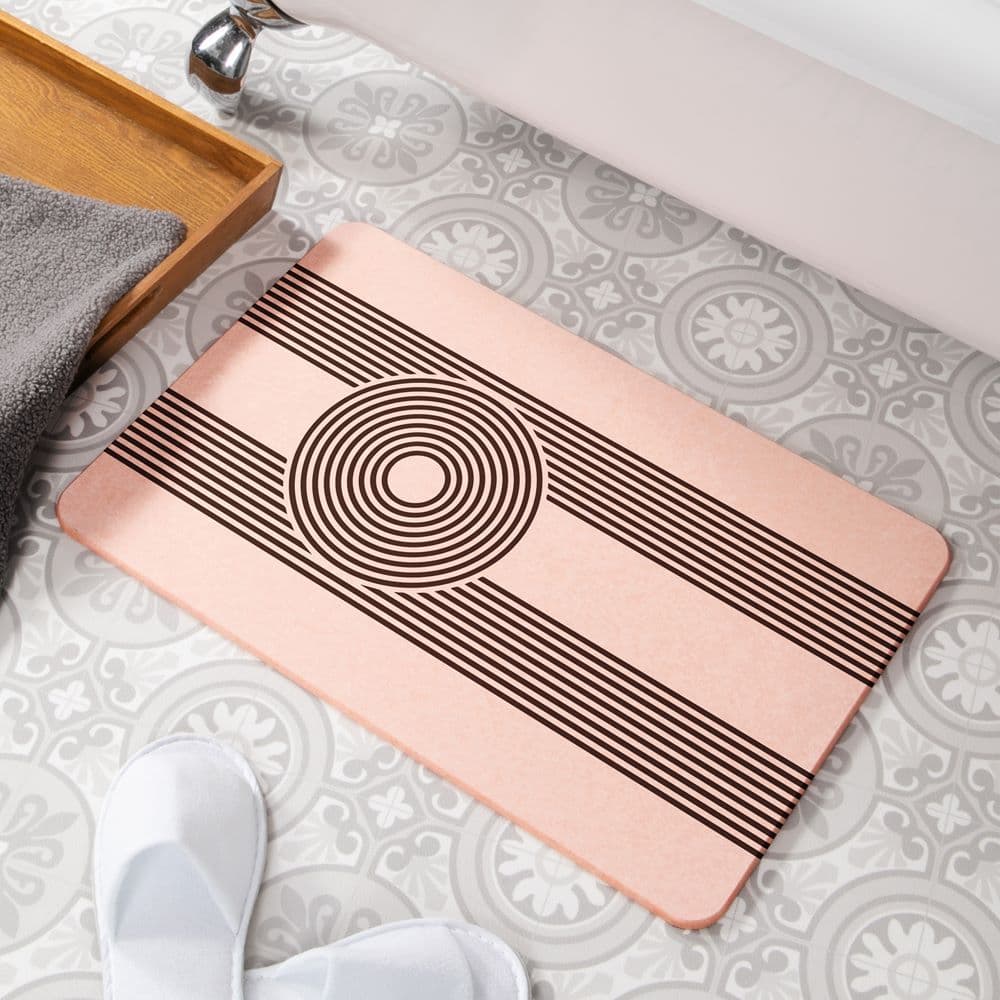 Zen Lines Stone Non Slip Bath Mat
