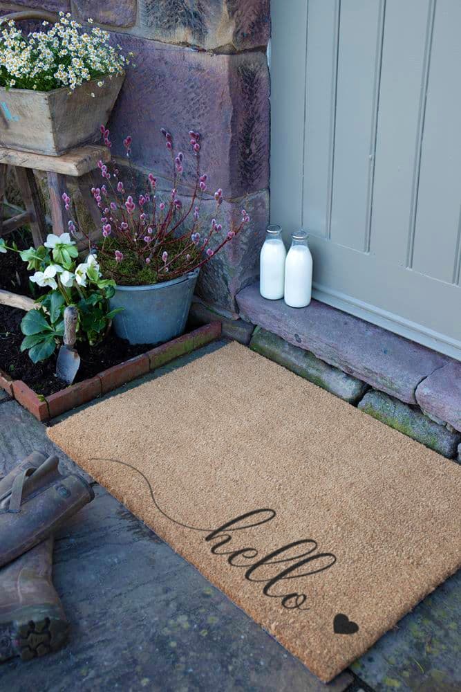 Hello Heart Country Coir Doormat