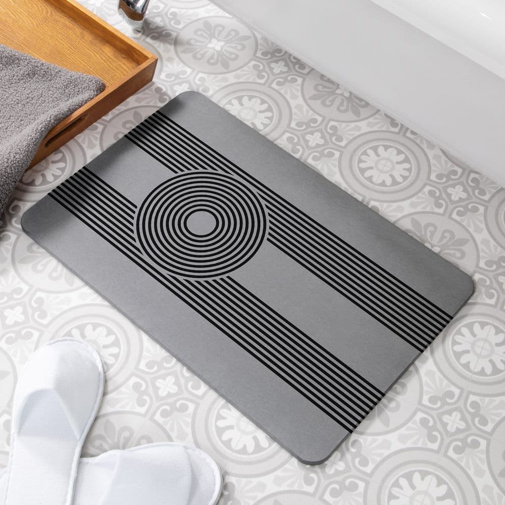 Zen Lines Stone Non Slip Bath Mat