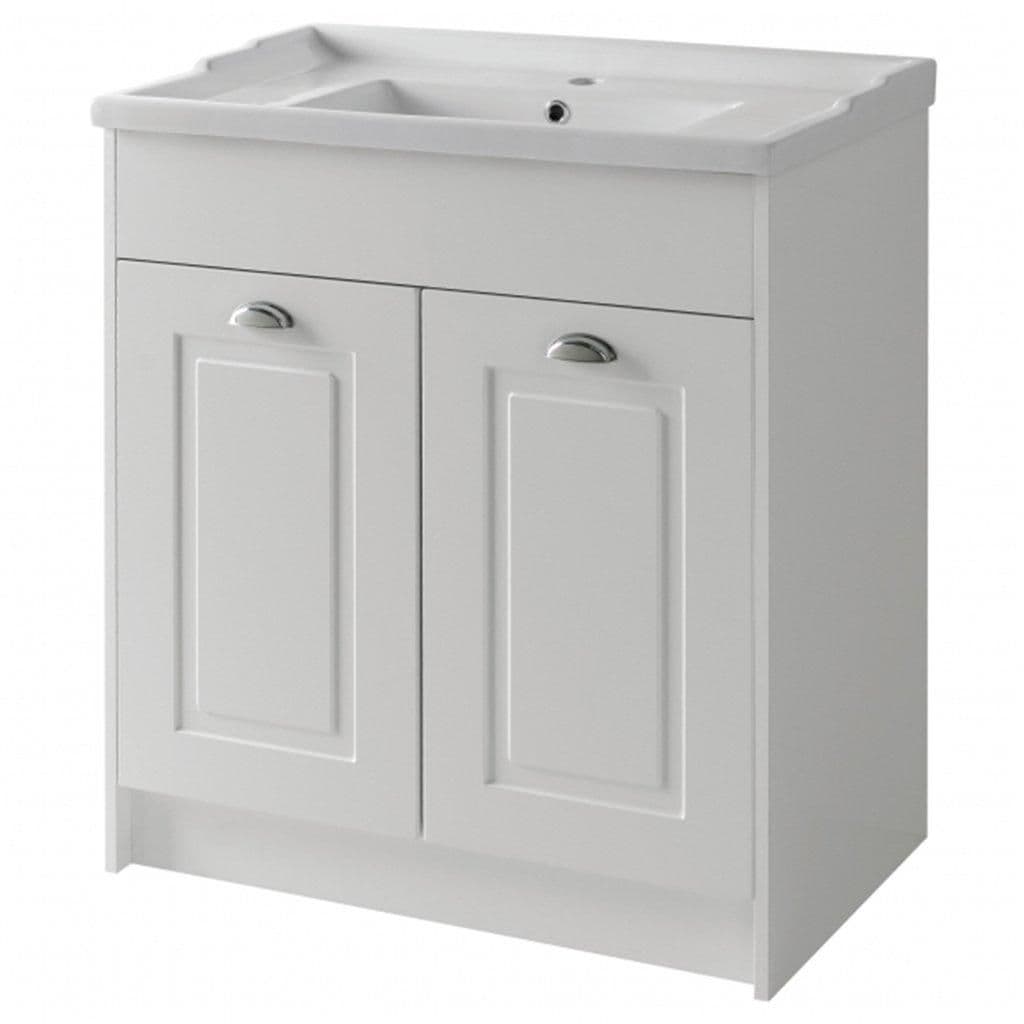Bathroom Standing 2 Door Unit Ceramic Basin 80cm