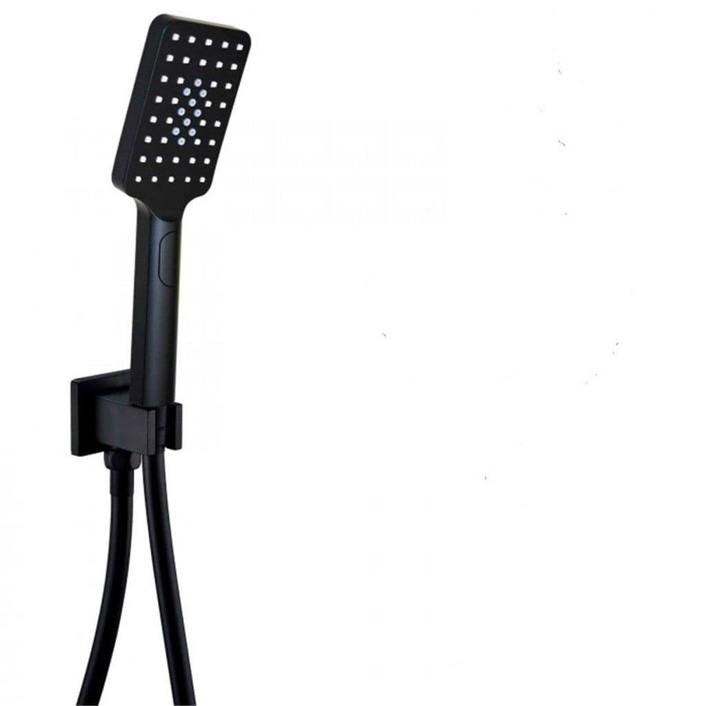 Shower Square Outlet Elbow Wall Bracket Handset Matt