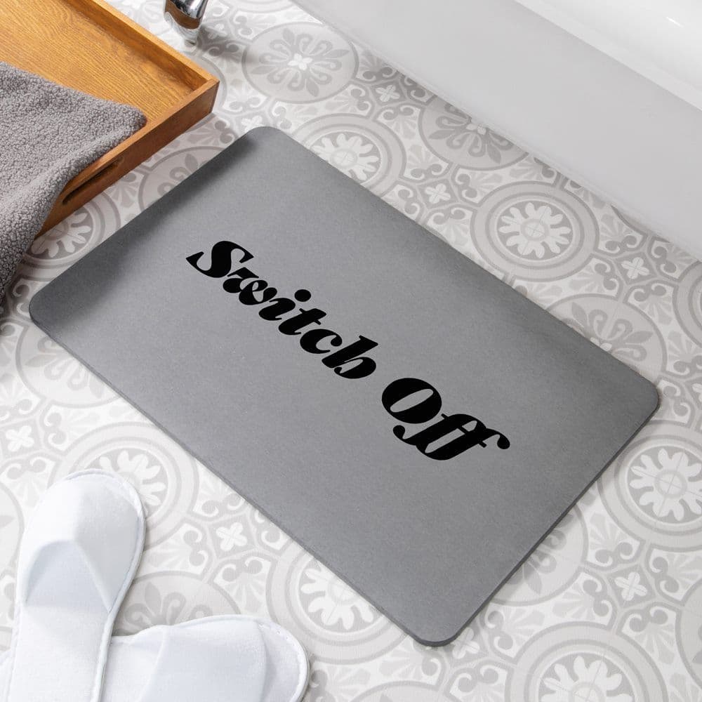 Switch Off Stone Non Slip Bath Mat