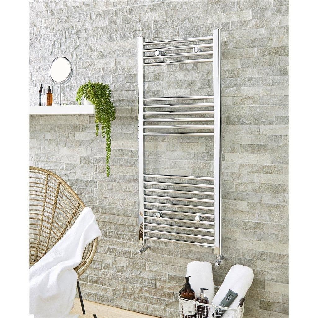 Chrome Bathroom Towel Rail Vertical 22mm 1000mm x 600mm