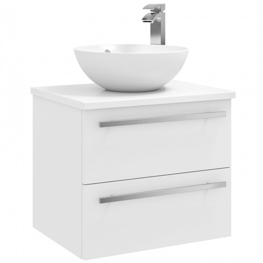 Bathroom 2 Drawer Wall Hung Unit CounterTop Basin 60cm Wide
