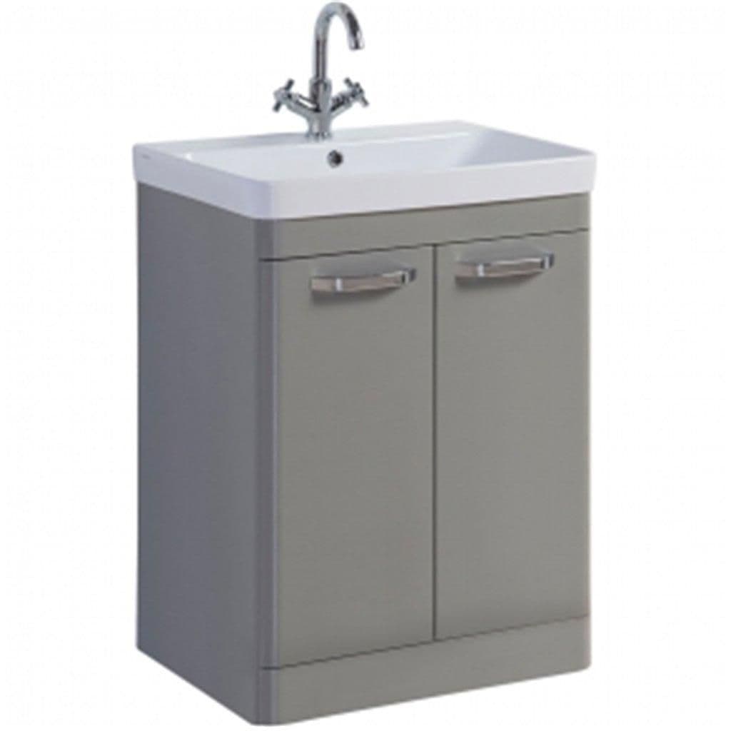 Basalt Grey Bathroom 2 Door Standing Unit Basin 60cm Wide