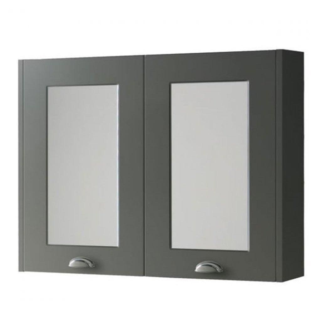 Matt Bathroom Mirror Cabinet 80cm Wide