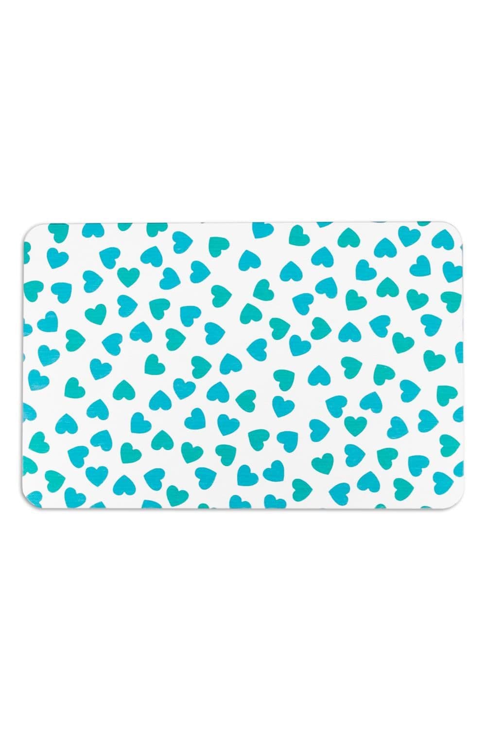 Blue Hearts Stone Non Slip Bath Mat