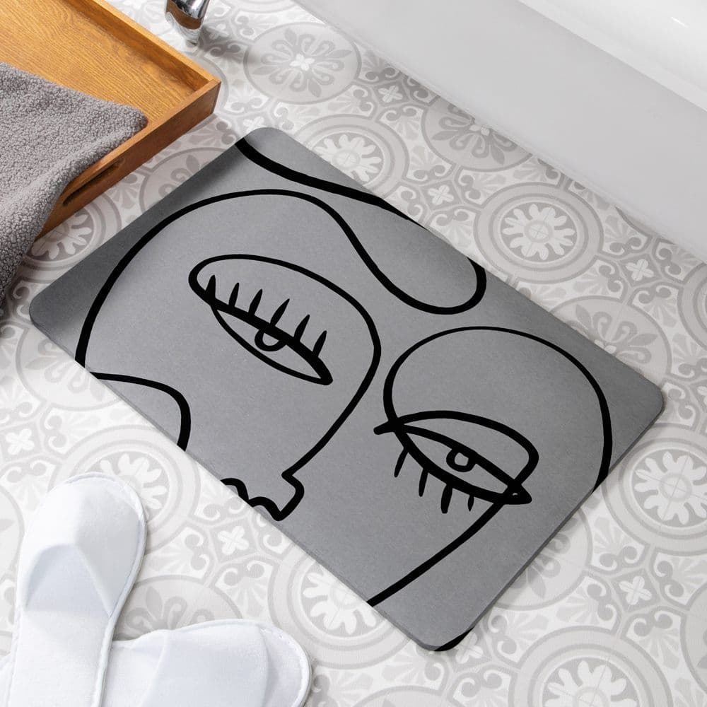 Eyelashes Stone Non Slip Bath Mat
