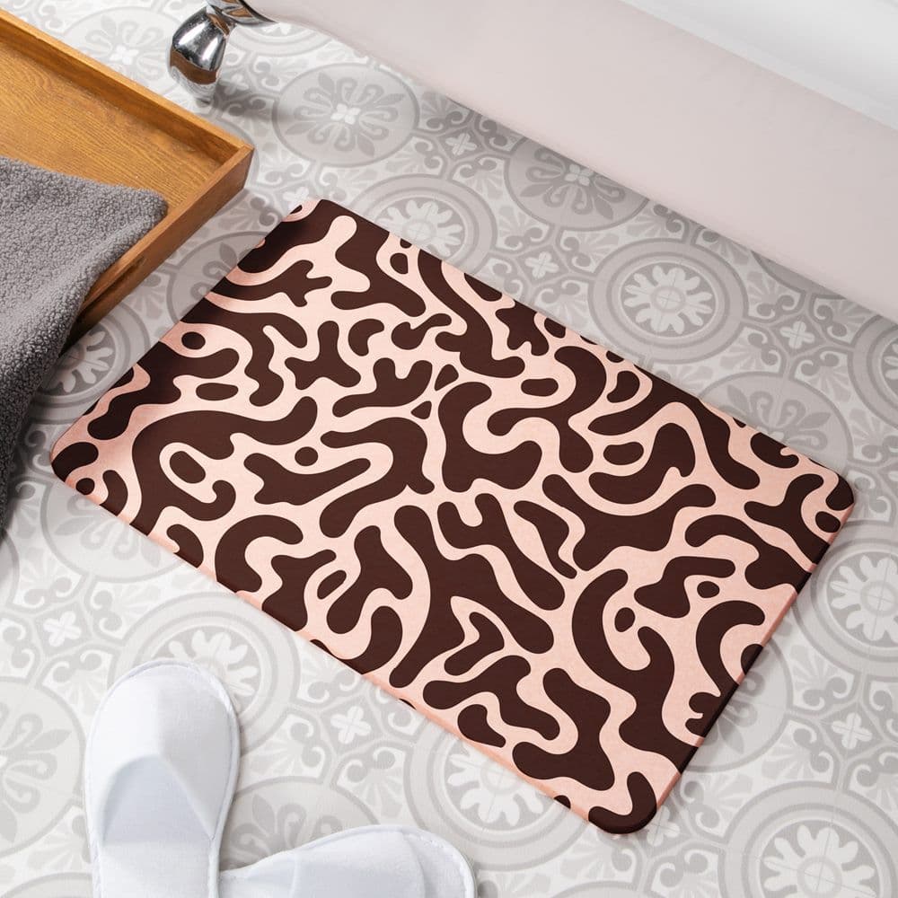Abstract Blobs Stone Non Slip Bath Mat