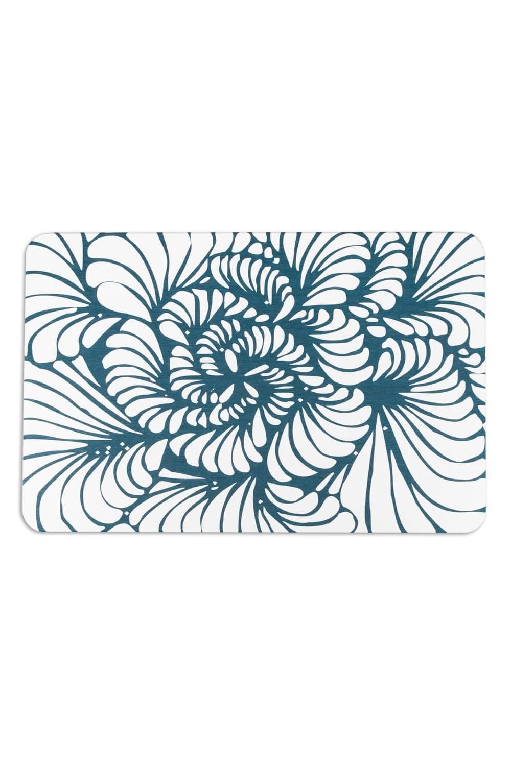 Blue Swirl Pattern Stone Non Slip Bath Mat
