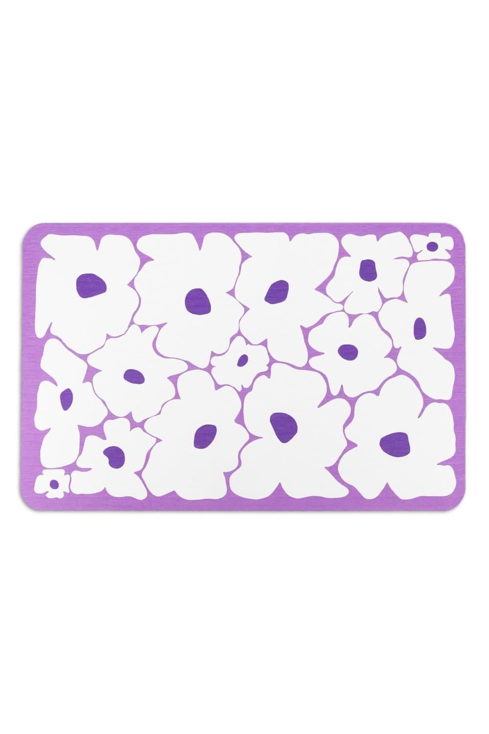 Purple Flower Pattern Stone Non Slip Bath Mat