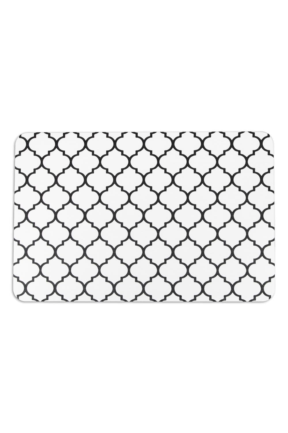 Trellis White Stone Non Slip Bath Mat