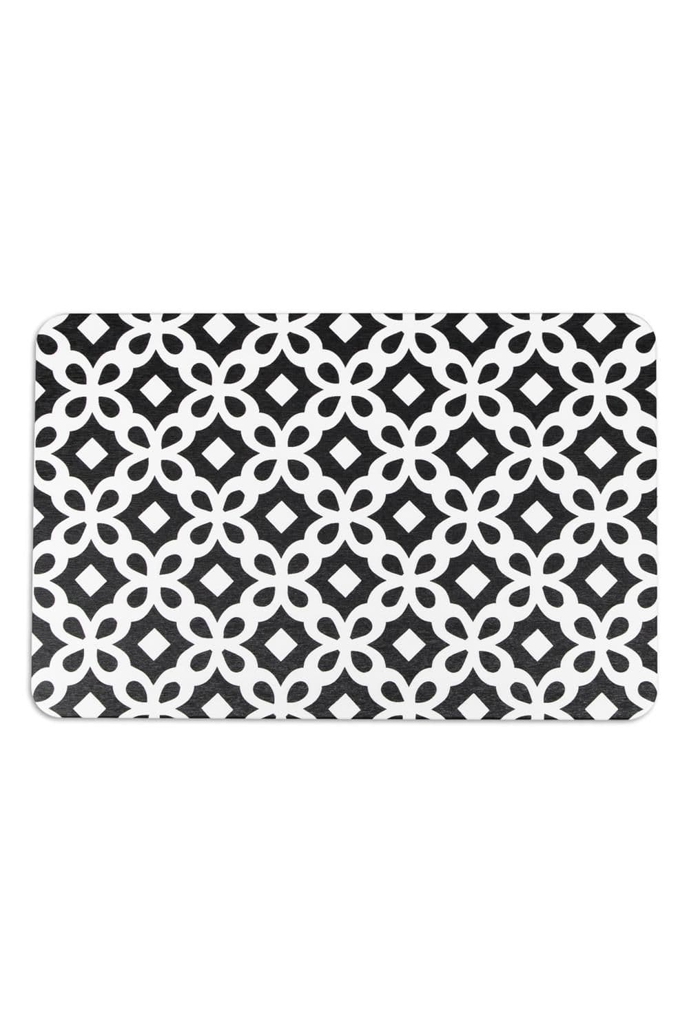 Pattern White Stone Non Slip Bath Mat