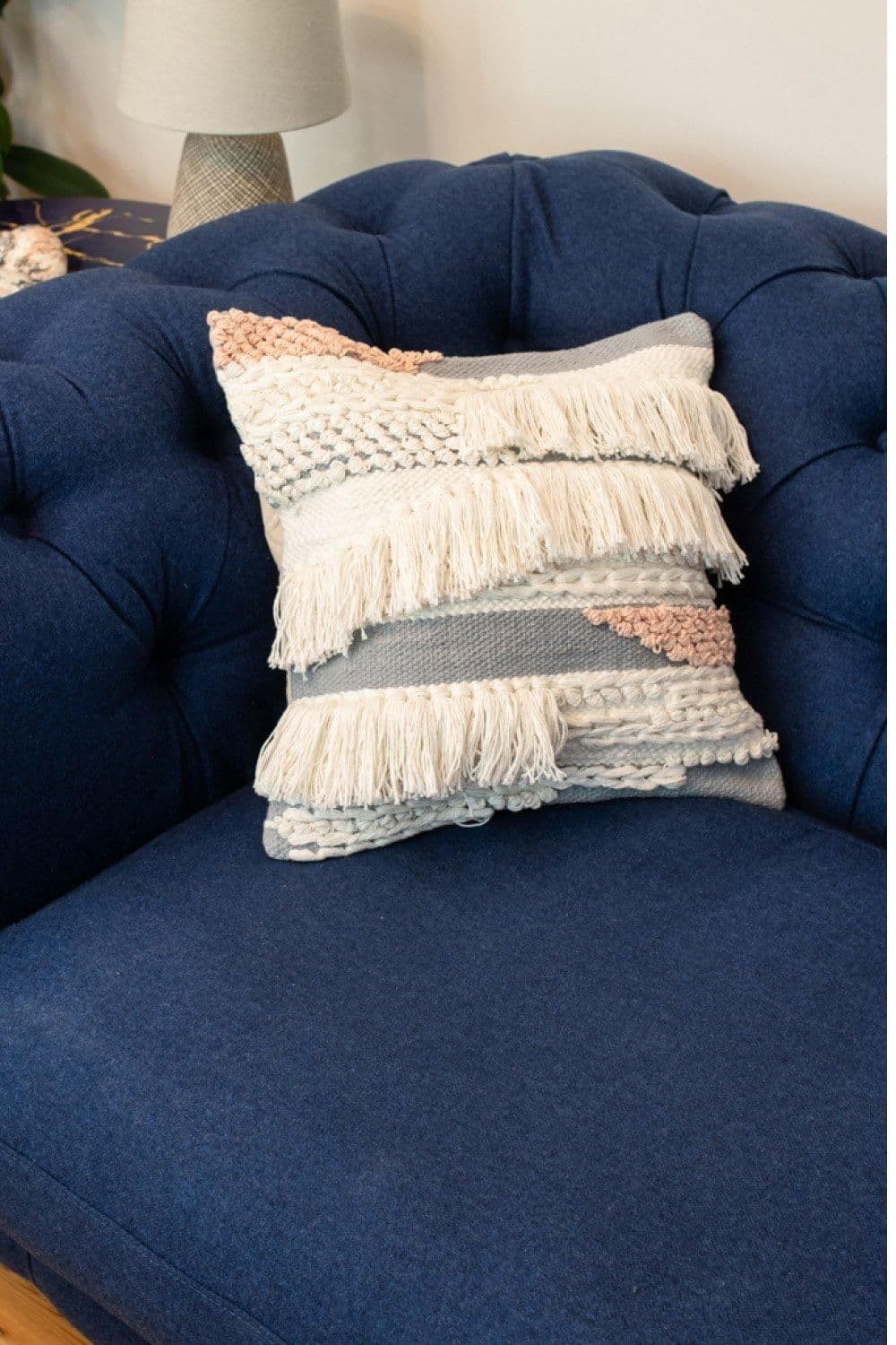 Cream & Tufted Cushion Cover