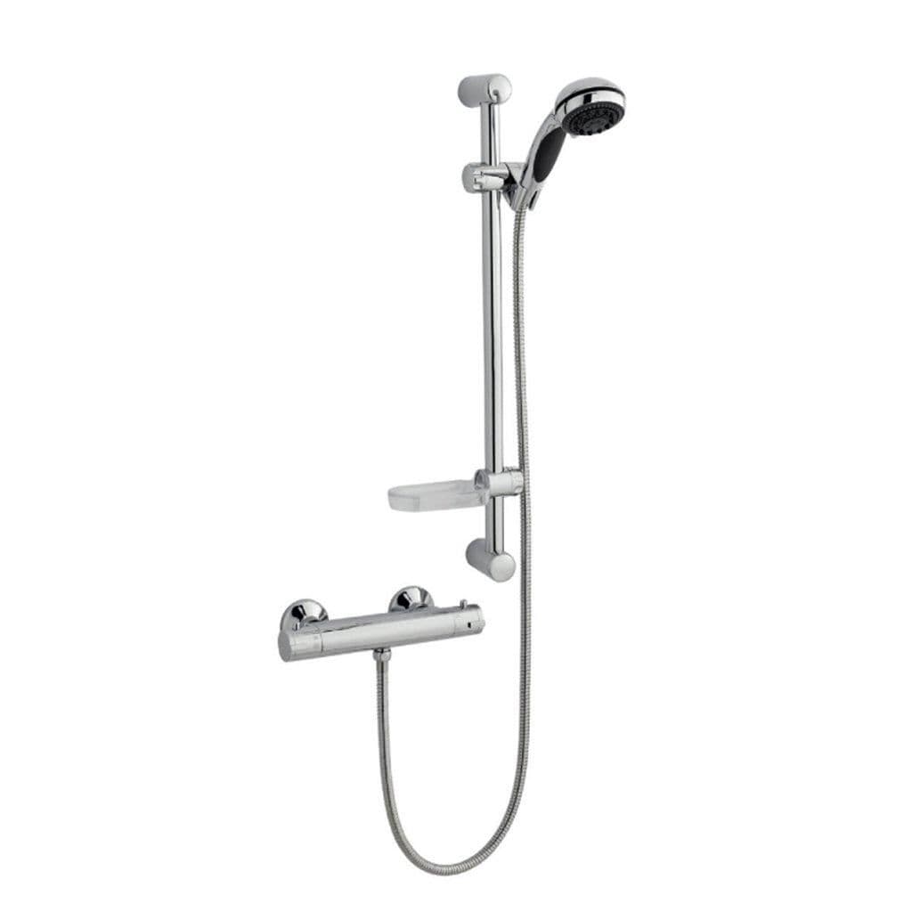 Chrome Bar Mixer Shower Wall Hung Slide Rail Kit