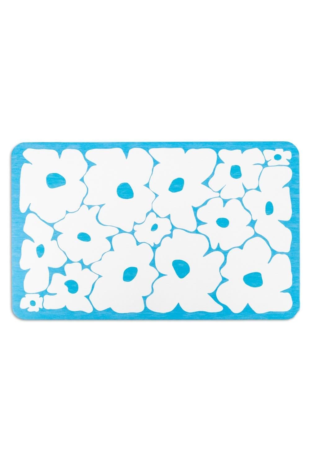 Blue Flower Stone Non Slip Bath Mat