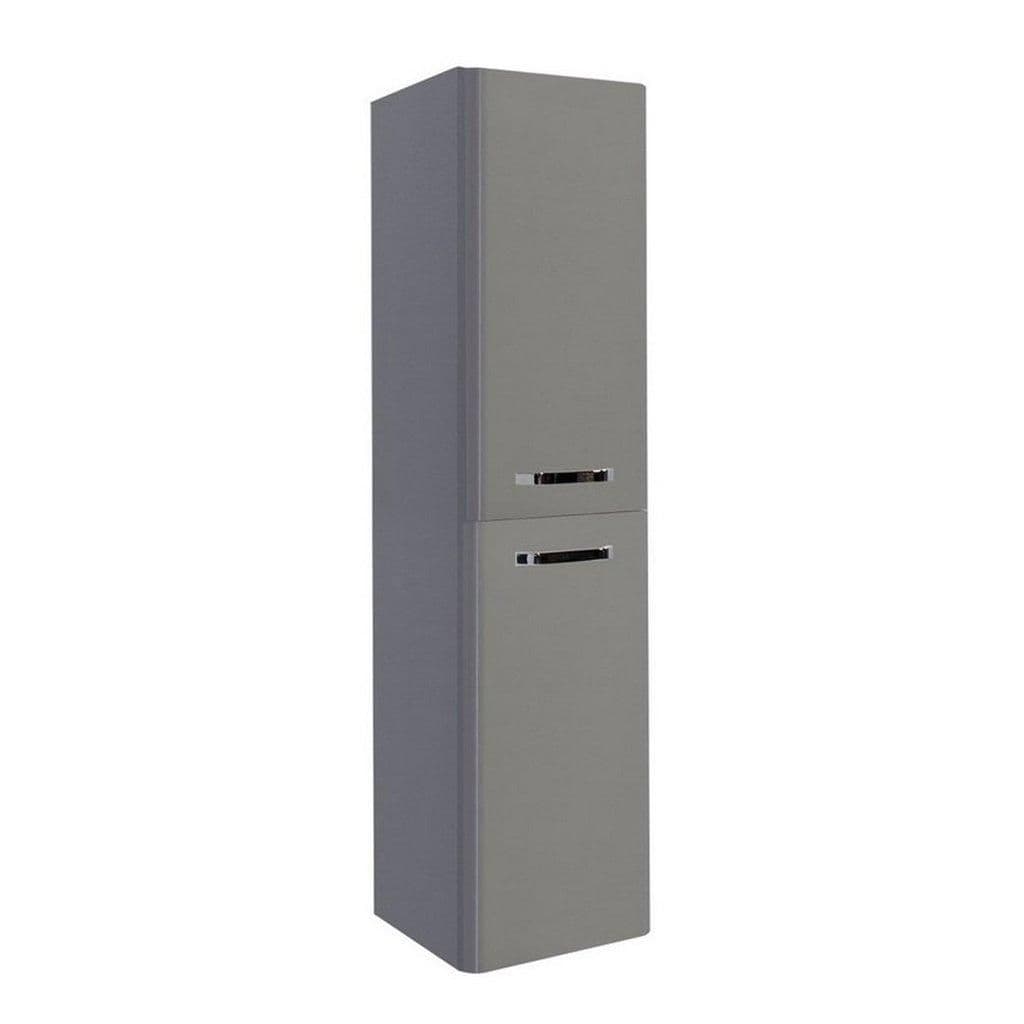 Basalt Bathroom Wall Mounted Tall Storage Unit 350mm Wide