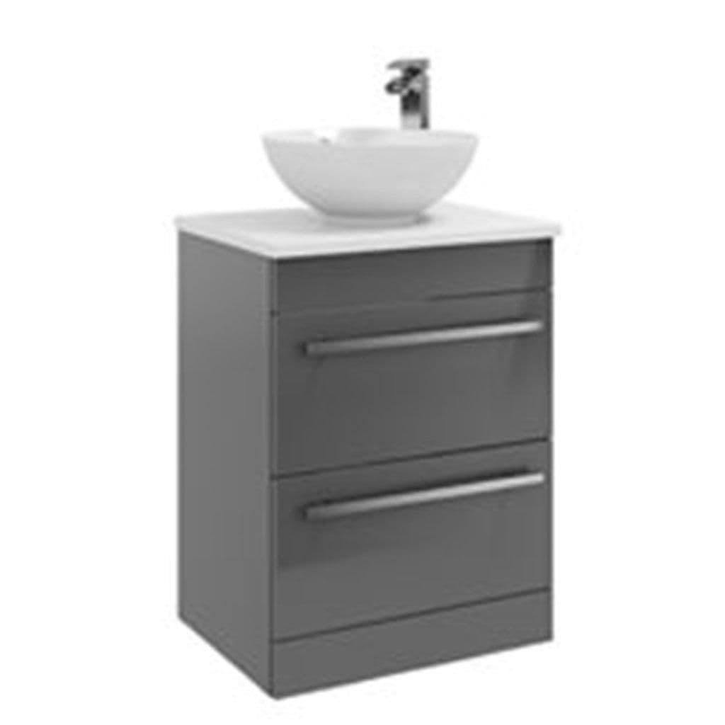 Gloss 2 Drawer Standing Unit Counter Top Basin 60cm Wide