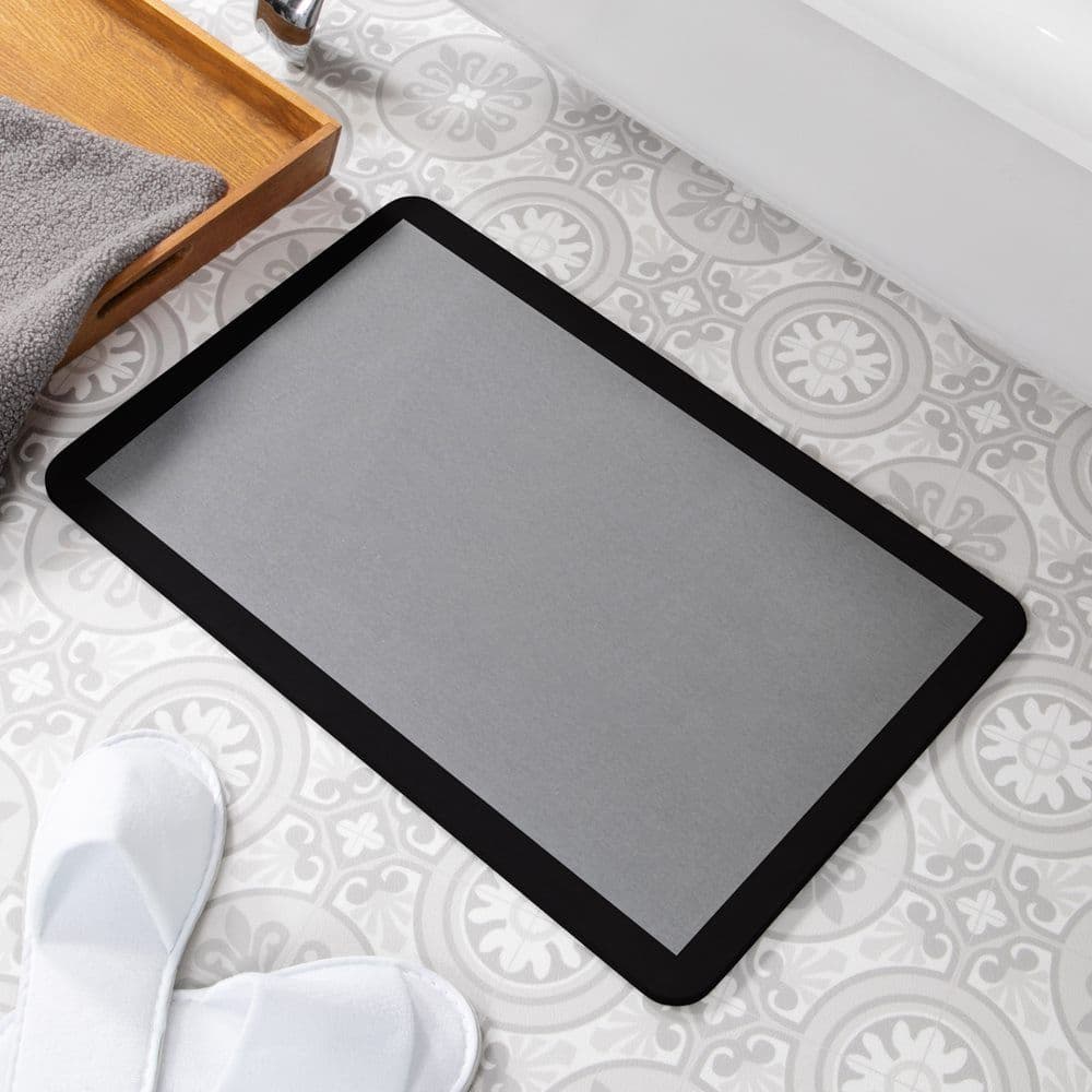 Border Grey Stone Non Slip Bath Mat