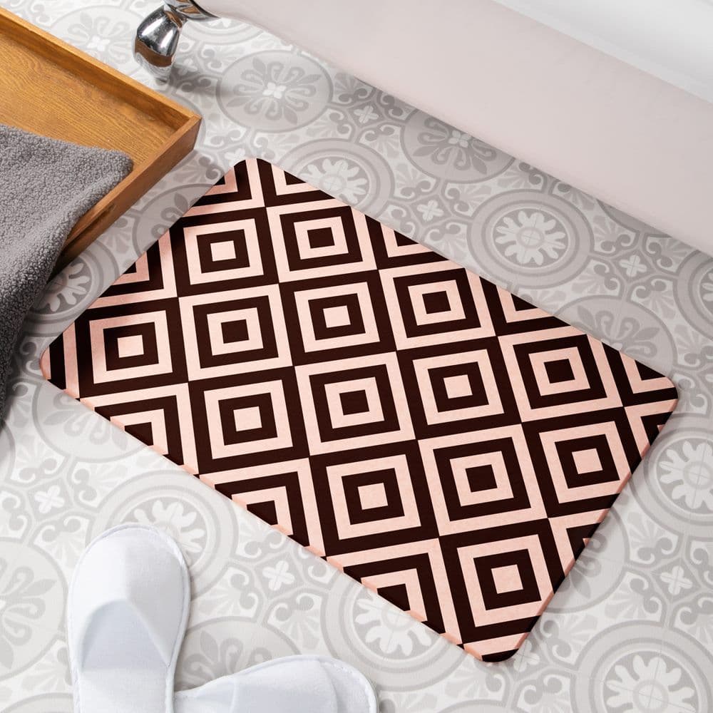 Diamond Tile Stone Non Slip Bath Mat