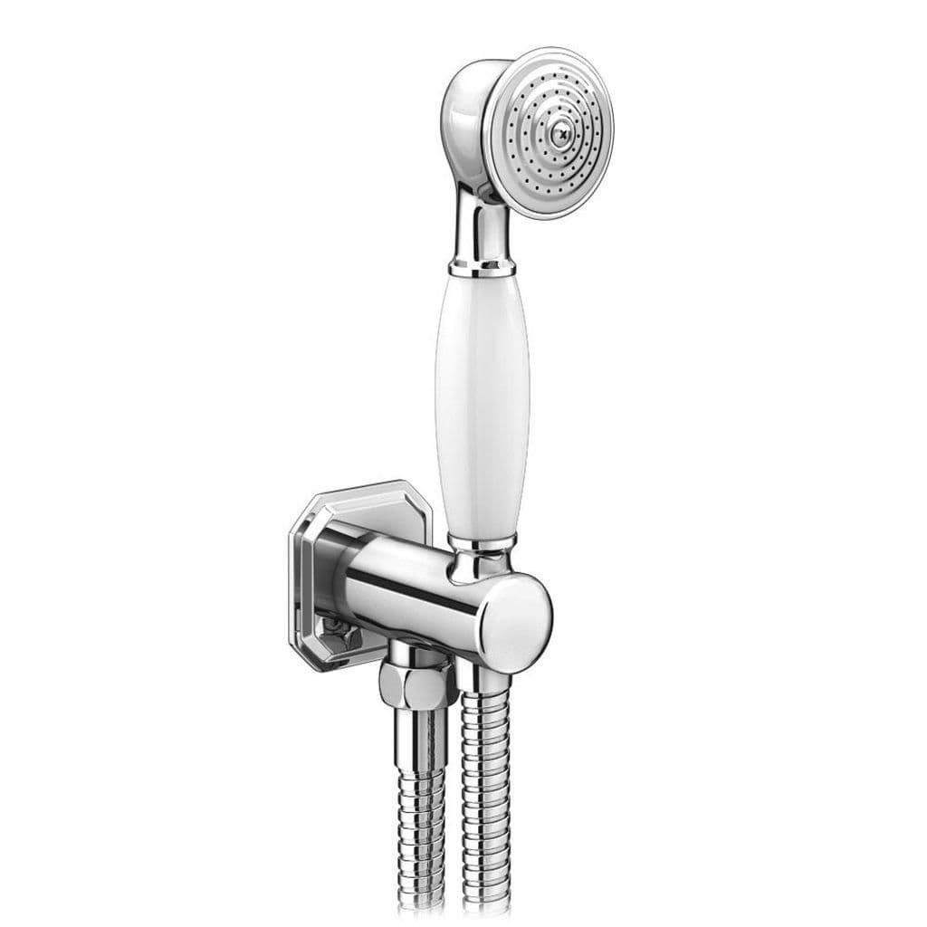 Shower Head Traditional Outlet Elbow Wall Bracket Handset