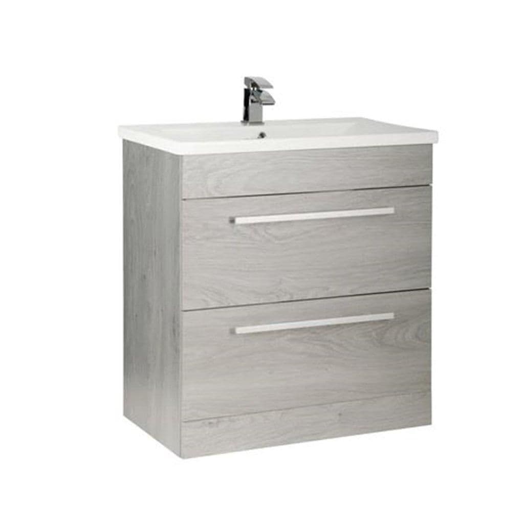 Oak 2 Drawer Standing Unit Ceramic Basin 80cm Wide