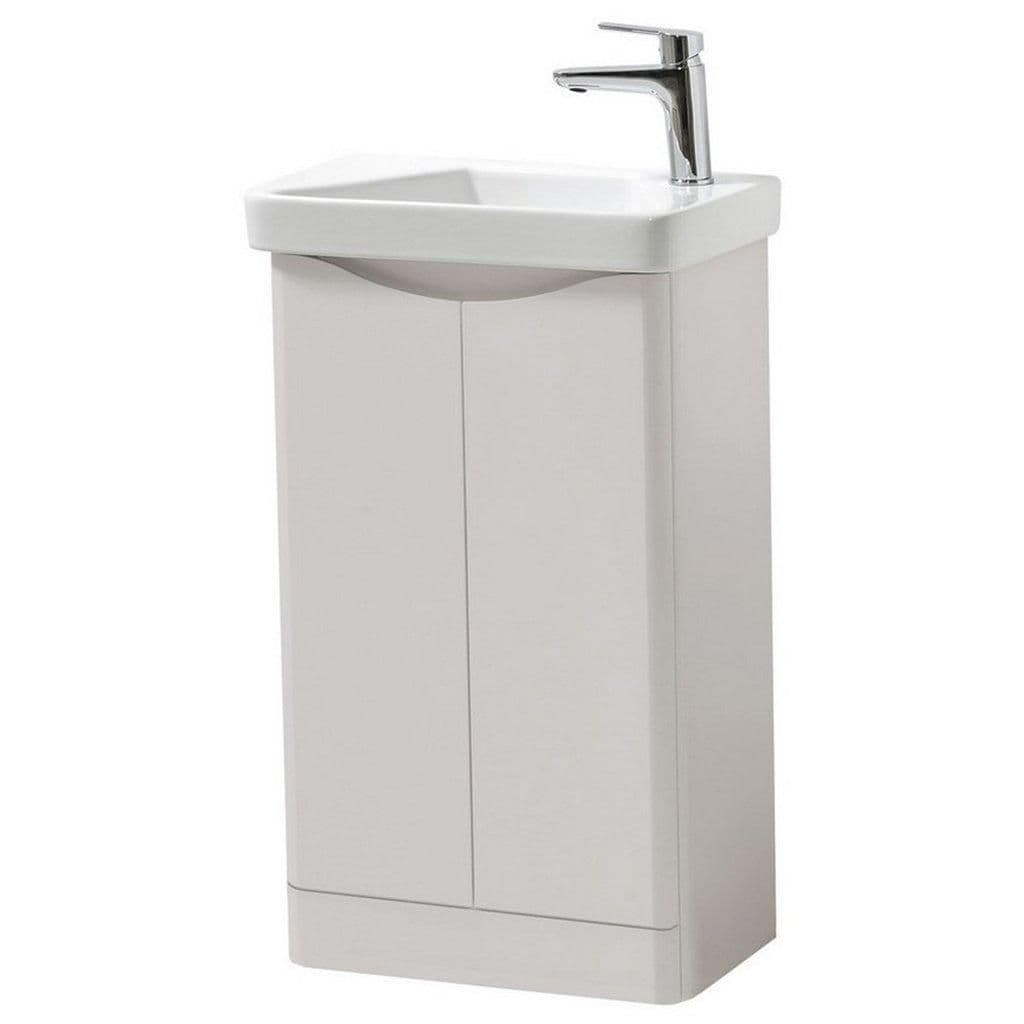 Cashmere Standing 2 Door Cloakroom Unit Ceramic Basin 50cm Wide