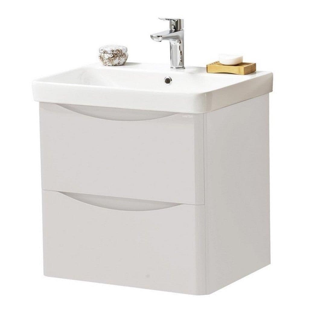 Cashmere Bathroom Wall Mounted 2 Drawer Unit Basin 60cm Wide