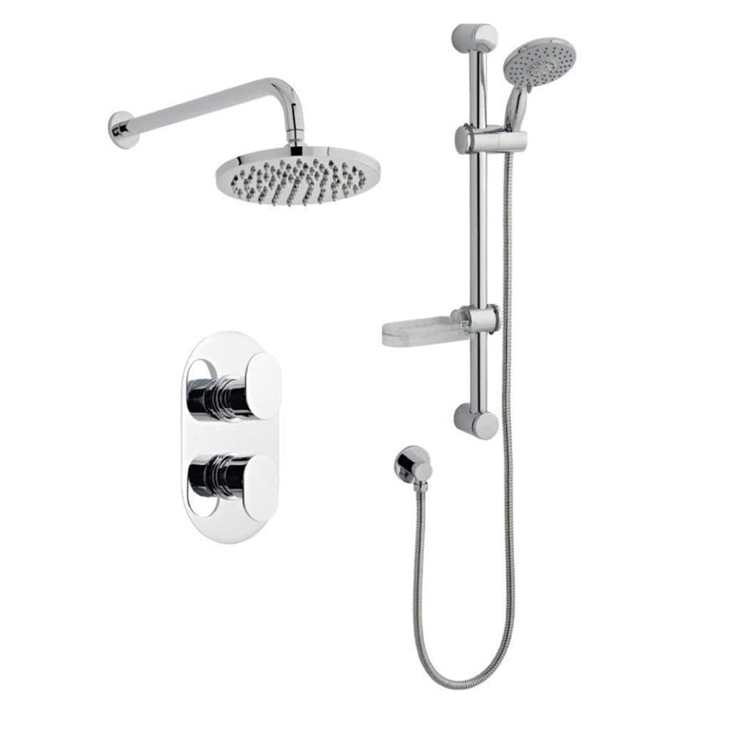 Chrome Shower Wall Hung Slide Rail Kit Overhead Drencher