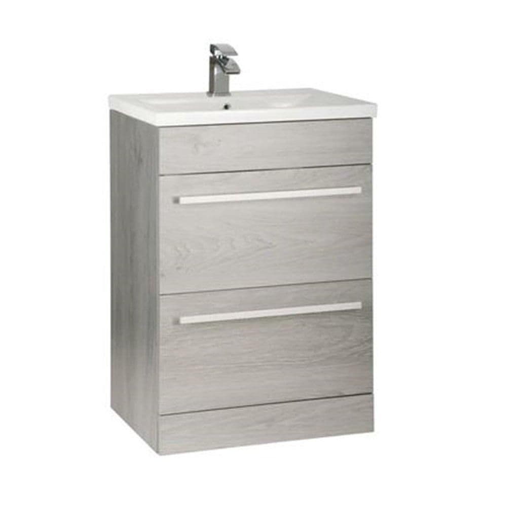 Oak Bathroom 2 Drawer Standing Unit Basin 60cm Wide