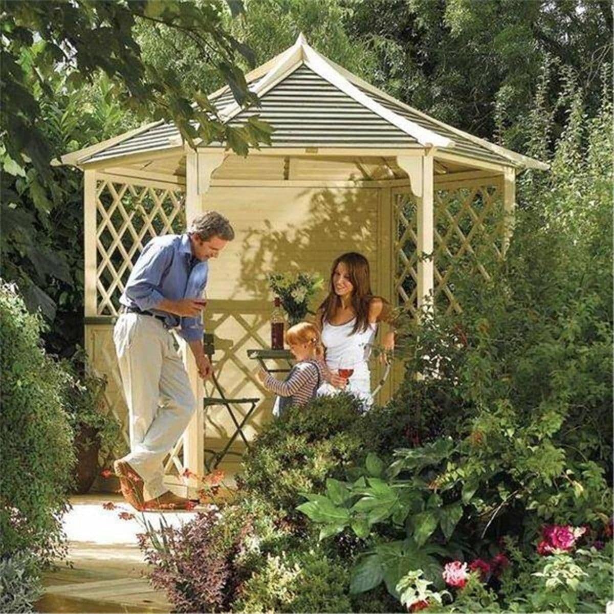 Premier Pressure Treated Hexagonal Gazebo