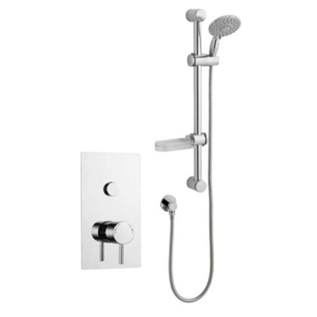 Chrome Single Push Button Concealed Mixer Shower Slide Rail Kit