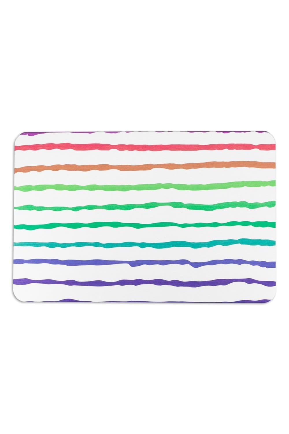 Rainbow Lines Stone Non Slip Bath Mat