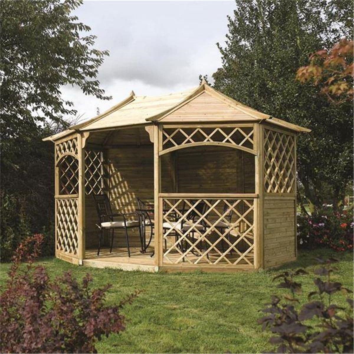 Pressure Treated Lattice Gazebo